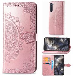 Embossing Imprint Mandala Flower Leather Wallet Case for OnePlus Nord (OnePlus 8 NORD 5G, OnePlus Z) - Rose Gold