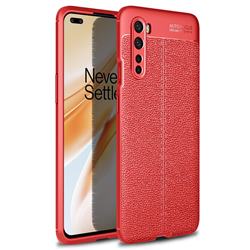 Luxury Auto Focus Litchi Texture Silicone TPU Back Cover for OnePlus Nord (OnePlus 8 NORD 5G, OnePlus Z) - Red