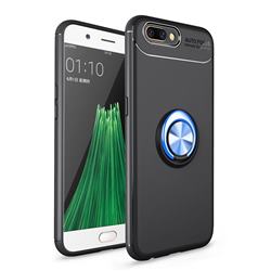 Auto Focus Invisible Ring Holder Soft Phone Case for Oppo R11 - Black Blue