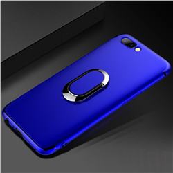 Anti-fall Invisible 360 Rotating Ring Grip Holder Kickstand Phone Cover for Oppo R11 - Blue