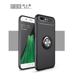Auto Focus Invisible Ring Holder Soft Phone Case for Oppo R11 Plus - Black
