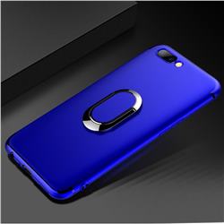 Anti-fall Invisible 360 Rotating Ring Grip Holder Kickstand Phone Cover for Oppo R11 Plus - Blue