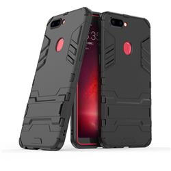 Armor Premium Tactical Grip Kickstand Shockproof Dual Layer Rugged Hard Cover for Oppo R11s - Black