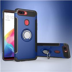 Armor Anti Drop Carbon PC + Silicon Invisible Ring Holder Phone Case for Oppo R11s - Sapphire
