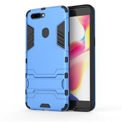 Armor Premium Tactical Grip Kickstand Shockproof Dual Layer Rugged Hard Cover for Oppo R11s Plus - Light Blue