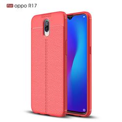 Luxury Auto Focus Litchi Texture Silicone TPU Back Cover for Oppo R17 - Red
