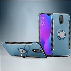 Armor Anti Drop Carbon PC + Silicon Invisible Ring Holder Phone Case for Oppo R17 - Navy