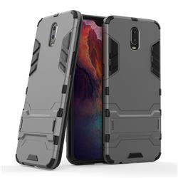 Armor Premium Tactical Grip Kickstand Shockproof Dual Layer Rugged Hard Cover for Oppo R17 - Gray