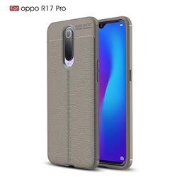 Luxury Auto Focus Litchi Texture Silicone TPU Back Cover for Oppo R17 Pro - Gray
