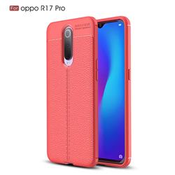 Luxury Auto Focus Litchi Texture Silicone TPU Back Cover for Oppo R17 Pro - Red