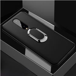 Anti-fall Invisible 360 Rotating Ring Grip Holder Kickstand Phone Cover for Oppo R17 Pro - Black