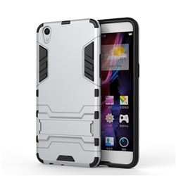 Armor Premium Tactical Grip Kickstand Shockproof Dual Layer Rugged Hard Cover for Oppo R9 - Silver