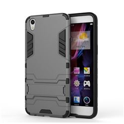 Armor Premium Tactical Grip Kickstand Shockproof Dual Layer Rugged Hard Cover for Oppo R9 - Gray