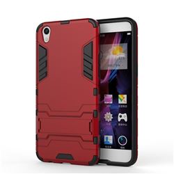 Armor Premium Tactical Grip Kickstand Shockproof Dual Layer Rugged Hard Cover for Oppo R9 - Wine Red