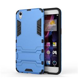 Armor Premium Tactical Grip Kickstand Shockproof Dual Layer Rugged Hard Cover for Oppo R9 - Light Blue
