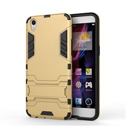 Armor Premium Tactical Grip Kickstand Shockproof Dual Layer Rugged Hard Cover for Oppo R9 - Golden