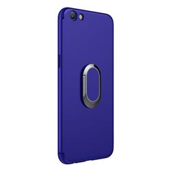 Anti-fall Invisible 360 Rotating Ring Grip Holder Kickstand Phone Cover for Oppo R9s Plus - Blue
