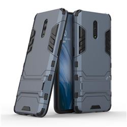 Armor Premium Tactical Grip Kickstand Shockproof Dual Layer Rugged Hard Cover for Oppo Reno - Navy