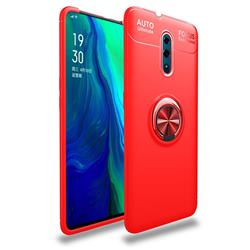 Auto Focus Invisible Ring Holder Soft Phone Case for Oppo Reno - Red