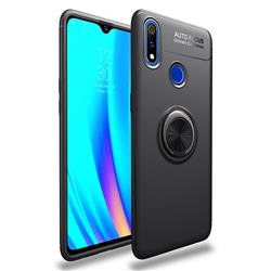 Auto Focus Invisible Ring Holder Soft Phone Case for Oppo Realme 3 Pro - Black