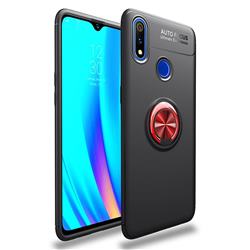 Auto Focus Invisible Ring Holder Soft Phone Case for Oppo Realme 3 Pro - Black Red
