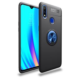 Auto Focus Invisible Ring Holder Soft Phone Case for Oppo Realme 3 Pro - Black Blue