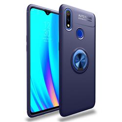 Auto Focus Invisible Ring Holder Soft Phone Case for Oppo Realme 3 Pro - Blue