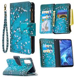 Blue Plum Binfen Color BF03 Retro Zipper Leather Wallet Phone Case for Oppo Reno4 5G