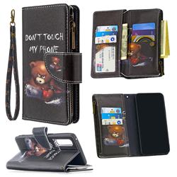 Chainsaw Bear Binfen Color BF03 Retro Zipper Leather Wallet Phone Case for Oppo Reno 3 Pro 5G