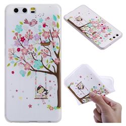 Tree and Girl 3D Relief Matte Soft TPU Back Cover for Huawei P10