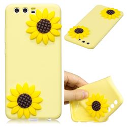Yellow Sunflower Soft 3D Silicone Case for Huawei P10