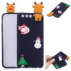 Black Elk Christmas Xmax Soft 3D Silicone Case for Huawei P10