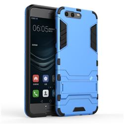 Armor Premium Tactical Grip Kickstand Shockproof Dual Layer Rugged Hard Cover for Huawei P10 - Light Blue