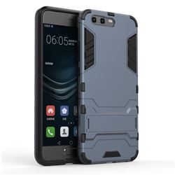 Armor Premium Tactical Grip Kickstand Shockproof Dual Layer Rugged Hard Cover for Huawei P10 - Navy