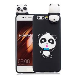 Blue Bow Panda Soft 3D Climbing Doll Soft Case for Huawei P10