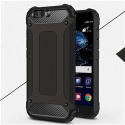 King Kong Armor Premium Shockproof Dual Layer Rugged Hard Cover for Huawei P10 - Black Gold