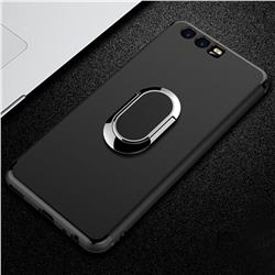Anti-fall Invisible 360 Rotating Ring Grip Holder Kickstand Phone Cover for Huawei P10 - Black