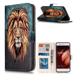 Ice Lion 3D Relief Oil PU Leather Wallet Case for Huawei P10