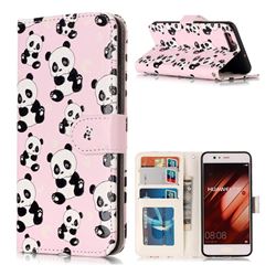 Cute Panda 3D Relief Oil PU Leather Wallet Case for Huawei P10