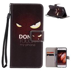 Angry Eyes PU Leather Wallet Case for Huawei P10