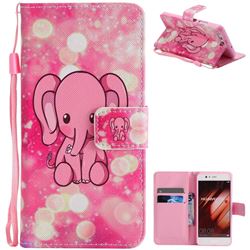Pink Elephant PU Leather Wallet Case for Huawei P10
