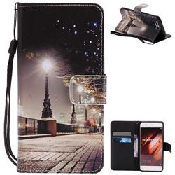 City Night View PU Leather Wallet Case for Huawei P10
