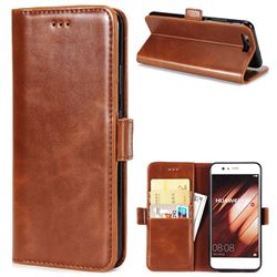 Luxury Crazy Horse PU Leather Wallet Case for Huawei P10 - Brown