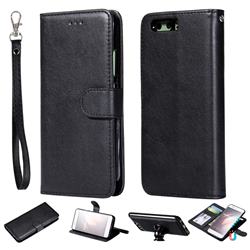 Retro Greek Detachable Magnetic PU Leather Wallet Phone Case for Huawei P10 - Black