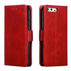 Retro Classic Calf Pattern Leather Wallet Phone Case for Huawei P10 - Red