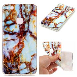 Blue Gold Soft TPU Marble Pattern Case for Huawei P10 Lite