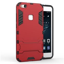 Armor Premium Tactical Grip Kickstand Shockproof Dual Layer Rugged Hard Cover For Huawei P10 Lite P10lite Wine Red Tpu Case Guuds