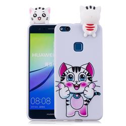 Cute Pink Kitten Soft 3D Climbing Doll Soft Case for Huawei P10 Lite P10Lite