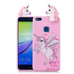 Wings Unicorn Soft 3D Climbing Doll Soft Case for Huawei P10 Lite P10Lite