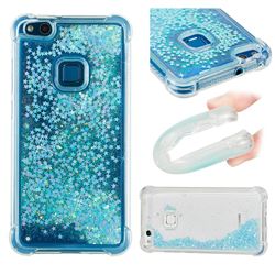 Dynamic Liquid Glitter Sand Quicksand TPU Case for Huawei P10 Lite P10Lite - Silver Blue Star